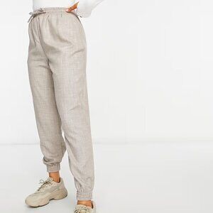 ASOS Women's Size 16 Brown Hourglass Textured Suit Jogger Lightweight Pants